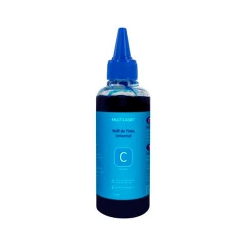 Refil de Tinta Multilaser RF018 - 100ML - Ciano - Universal - para impressoras tanque de tinta
