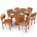 Ver imagem 7 de Mesa para Sala de Jantar Valência com 06 Cadeiras Sala de Jantar Dara L02 Couríssimo Camel - Lyam
