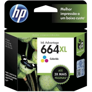 Cartucho de Tinta Original HP 664XL Color F6V30AB