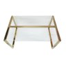 Mesa De Centro Dourada Em Aço Inox Com Tampo De Vidro - 2