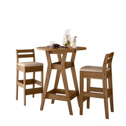 CONJUNTO BISTRO COM 02 BANQUETAS Cedro Gold 51C - 2