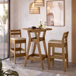 CONJUNTO BISTRO COM 02 BANQUETAS Cedro Gold 51C - 1