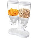 Ver imagem 1 de Dispenser Acrilico Duplo para Cereais e Graos Mesa e Bancada Porta Mantimentos com Tampas