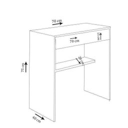 Mesa Escrivaninha com 1 Gaveta e Prateleira em MDF - Madeira - 4