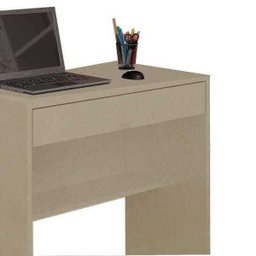 Mesa Escrivaninha com 1 Gaveta e Prateleira em MDF - Natural - 3