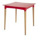 Ver imagem 1 de Mesa Quadrada Diana Vermelha Pernas de Madeira Tramontina