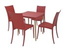 Ver imagem 2 de Mesa Quadrada Laura Ratan Vermelho Pernas Madeira Tramontina