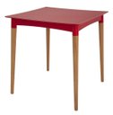 Ver imagem 1 de Mesa Quadrada Laura Ratan Vermelho Pernas Madeira Tramontina