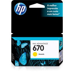 Cartucho de Tinta HP 670 Amarelo - CZ116AB - HP - 1