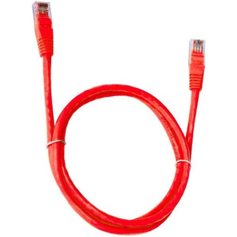 Cabo de Rede UTP Patch Cord RJ45 Cat 6 - 2,5 metros - Vermelho - Plus Cable PC-ETH6U25RD