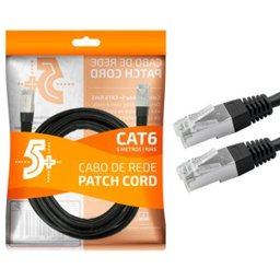 Cabo de Rede FTP Patch Cord RJ45 Cat 6 - Blindado - 5 metros - Preto - Chip SCE 018-9907 - 1