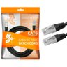 Cabo de Rede FTP Patch Cord RJ45 Cat 6 - Blindado - 5 metros - Preto - Chip SCE 018-9907 - 1