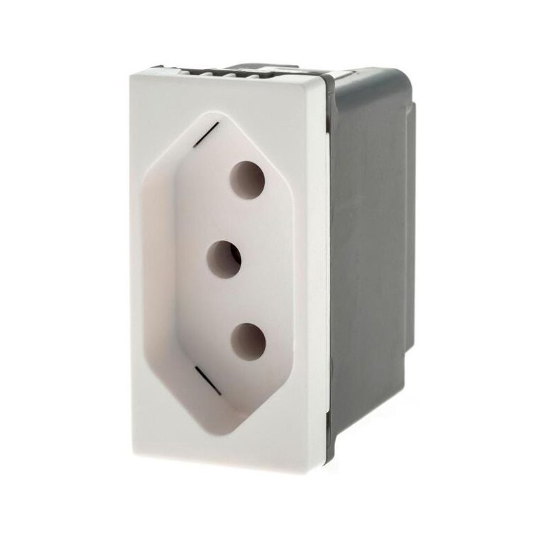 Módulo Tomada Legrand Pial Plus+ - 2P+T - 10A250V - Borne Parafuso - Branco - 615040BC Módulo Tomada Legrand Pial Plus+ - 2P+T - 10A250V - Borne Parafuso - Branco - 615040BC