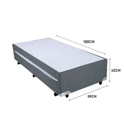 Cama Box Bicama Auxiliar Solteiro Suede Espuma 8cm 88x188x40 Cinza - 3