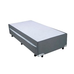 Cama Box Bicama Auxiliar Solteiro Suede Espuma 8cm 88x188x40 Cinza - 2