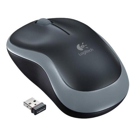 Mouse sem Fio Logitech Wireless M185 - Usb - 2.4ghz - Cinza - 910-002225