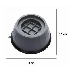 Pé Nivelador Lavadora e Seca 4 Peças Suporte anti Vibração:Cinza - 3