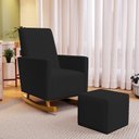 Ver imagem 3 de Poltrona de Amamentação com Balanço Ravena W01 Bouclê Preto - Lyam Decor
