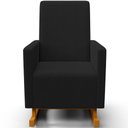 Ver imagem 2 de Poltrona de Amamentação com Balanço Ravena W01 Bouclê Preto - Lyam Decor