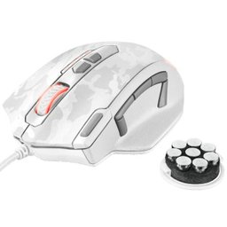 Mouse Gamer Trust GXT 155W Caldor Branco Camo - LED RGB - 4000dpi - 11 Botões - Ajuste de Peso - - 1