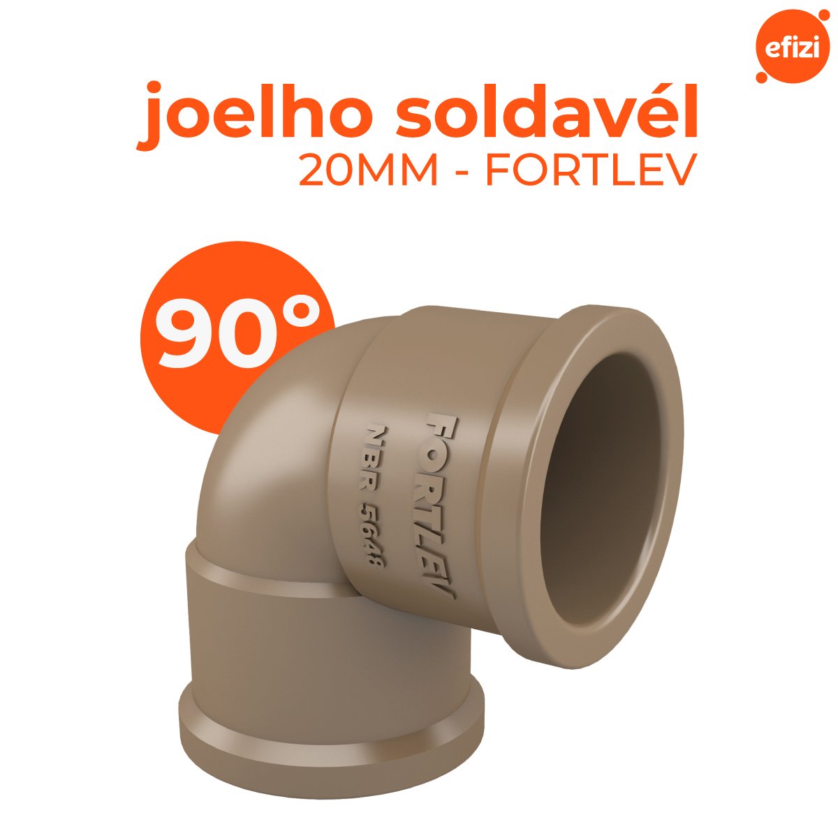 Kit Joelho 90º Soldável 20mm Fortlev - 50 Unidades - 2