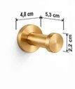 Ver imagem 7 de Kit Dois Ganchos Aço Inox 304 Adesivo 3M Dourado Escovado
