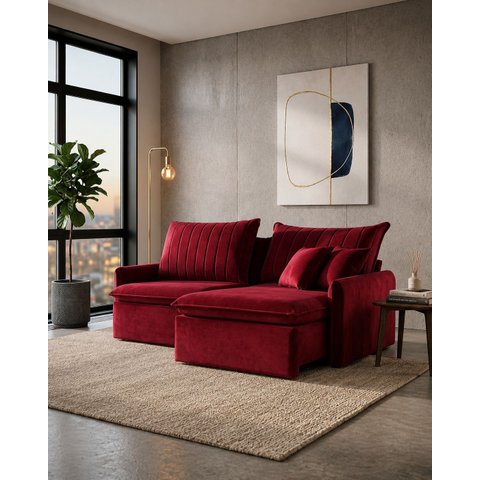 Sofá Madri Caixa Zero 180m - Vermelho