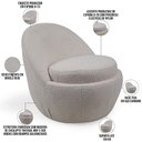 Ver imagem 2 de Kit 02 Poltronas Decorativa Fixa Sala de Estar Yumi C06 Bouclê Bege Z-406 - Lyam