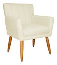 Ver imagem 2 de Poltrona Cecilia Sala Recep Clinica Suede:Marfim/Liso