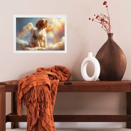 Quadro Decorativo Cão Beagle Anjo 33x24cm:moldura Branca - 2