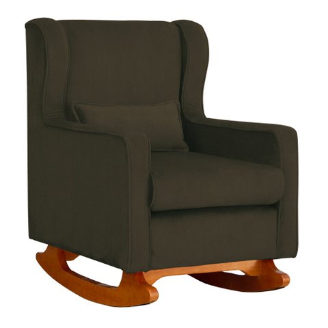 Poltrona Aurora Pés Balanço Luxo Suede Cores - DS Estofados - Marrom