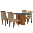 Ver imagem 2 de Sala de Jantar Mesa Olímpia 120cm Mdf Canto Reto com 4 Cadeiras Athenas Moderna