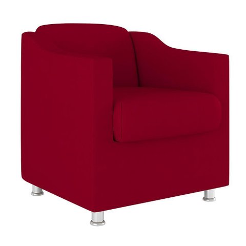 Poltrona Decorativa Reforçada Sala Espera Clinica Hospital Cor:vermelho