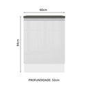 Ver imagem 3 de Balcão Armário de Cozinha 100% MDF 60 cm 1 Porta Frente Branco Brilho Acordes Madesa