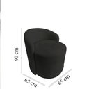 Ver imagem 6 de Poltrona Decorativa Yara Orgânica Veludo Preto