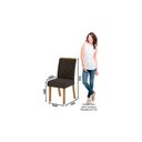 Ver imagem 5 de Conjunto: Mesa de Cozinha Epic Tampo Madeirado C/ Vidro 160x90cm e 6 Cadeiras Vita Nature/linho -