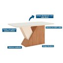 Ver imagem 2 de Conjunto: Mesa de Cozinha Epic Tampo Madeirado C/ Vidro 160x90cm e 6 Cadeiras Vita Nature/linho -