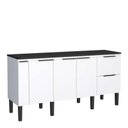 Ver imagem 1 de Balcão Buffet Cozinha Sala de Jantar com Tampo 180cm Cisne Cozimax Branco