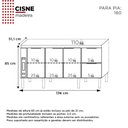 Ver imagem 7 de Balcão Buffet Cozinha Sala de Jantar com Tampo 180cm Cisne Cozimax Branco