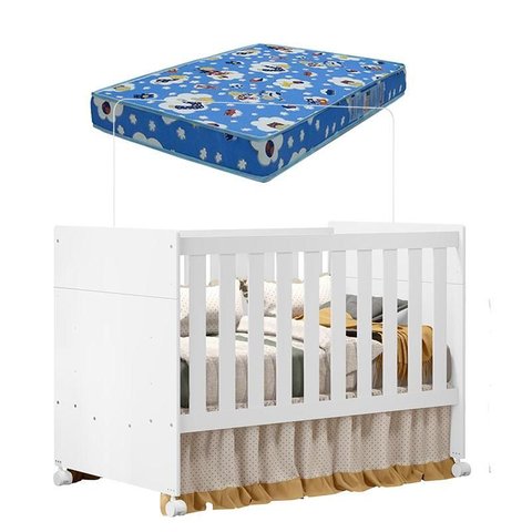 Berço Americano Katatau Branco com Colcão Ortobom– Reller