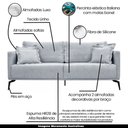 Ver imagem 3 de Sofá Decorativo 2 Lugares 180cm Pés em Aço Stagno Linho Cinza Rústico - Gran Belo