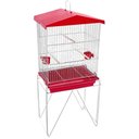 Ver imagem 1 de Viveiro Para Calopsita Canário Do Reino Canário Da Terra Periquitos  Gaiola Luxo Completa Vermelho