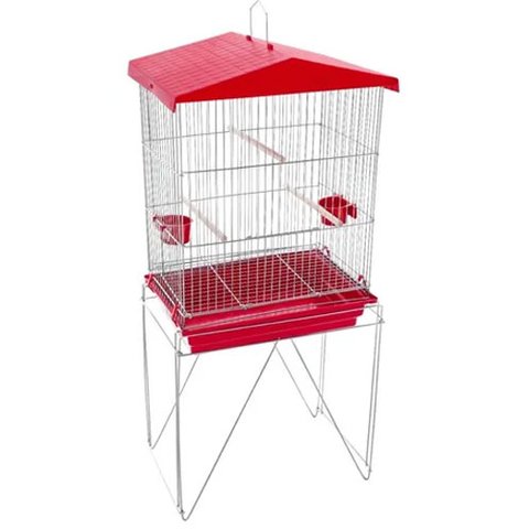 Viveiro Para Calopsita Canário Do Reino Canário Da Terra Periquitos  Gaiola Luxo Completa Vermelho