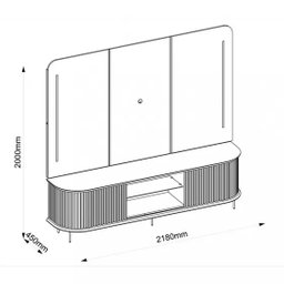 Bancada e Painel para Tv 75" Atlas Cedro Dj Móveis - 4