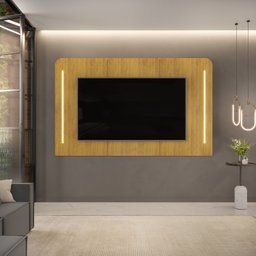 Bancada e Painel para Tv 75" Atlas Cedro Dj Móveis - 2