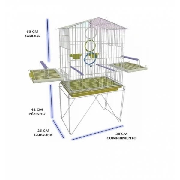 Gaiola para Calopsita, Maritaca Mansa, Periquito e Cocota com Pés - 2