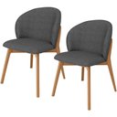Ver imagem 1 de Kit 02 Cadeiras de Jantar e Estar Living Estofada Mia L02 Linho Cinza Escuro