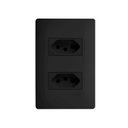 Ver imagem 1 de Conjunto Fame Habitat Black - 2 Tomadas 2p+t 10a