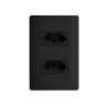Conjunto Fame Habitat Black - 2 Tomadas 2p+t 10a - 1