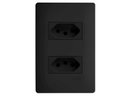 Ver imagem 1 de Conjunto Fame Habitat Black - 2 Tomadas 2p+t 10a